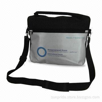 Fabric Shoulder Bag with Zipper Main Compartment and Adjustable Strap